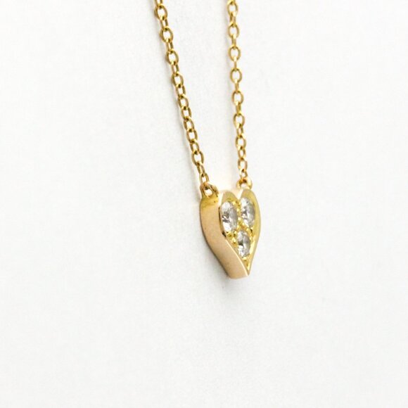 TIFFANY 18k Gold Diamond Heart Necklace - Picture 4 of 14